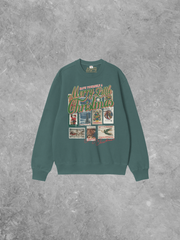 Underground Original Design: Merry Christmas, Vintage Stamps Boxy Cotton 90's Sweatshirt
