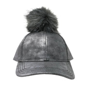 Metallic Fur Pom C.C Ball Cap