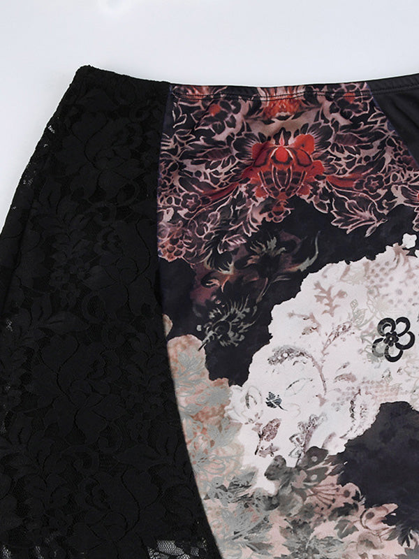 MIDI SKIRT WITH TRIBAL PRINT DESIGN