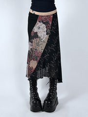 MIDI SKIRT WITH TRIBAL PRINT DESIGN
