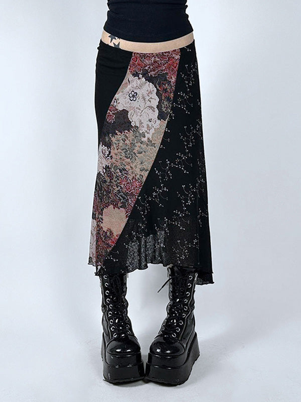 MIDI SKIRT WITH TRIBAL PRINT DESIGN