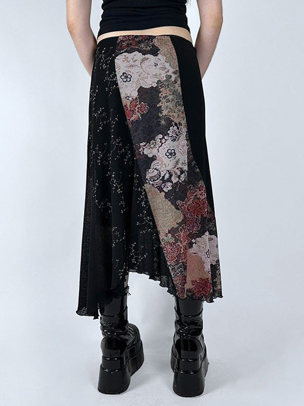 MIDI SKIRT WITH TRIBAL PRINT DESIGN
