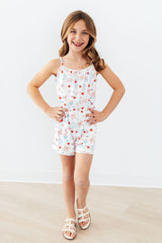 Red, White, & Sweet Strappy Play Romper