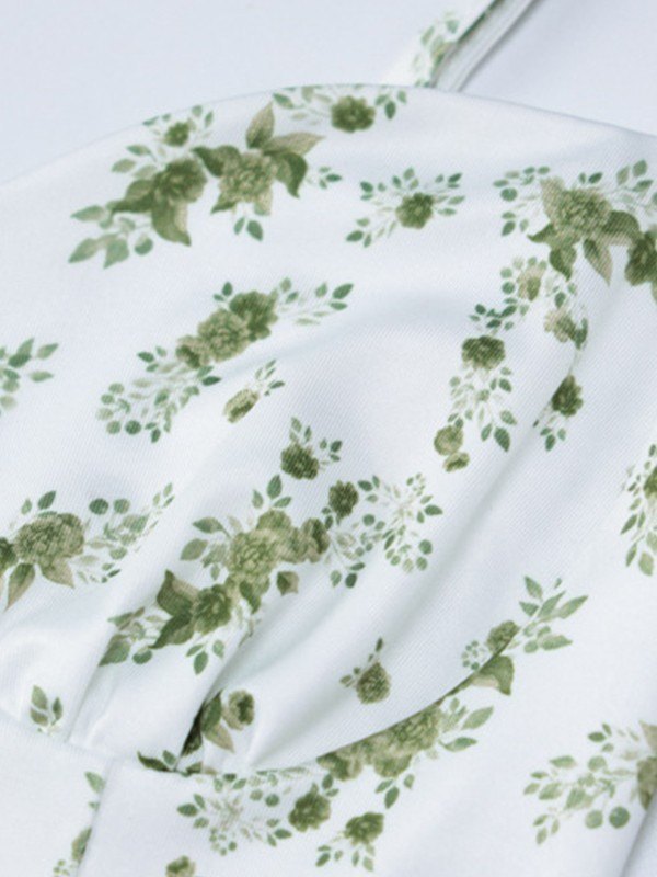 MINI DRESS FLORAL PRINT SLIM Y2K FLORAL PRINT