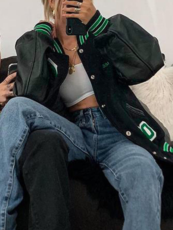 MINI DRESS WITH VARSITY JACKET AND BOLD LOGO DESIGN