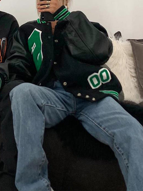 MINI DRESS WITH VARSITY JACKET AND BOLD LOGO DESIGN