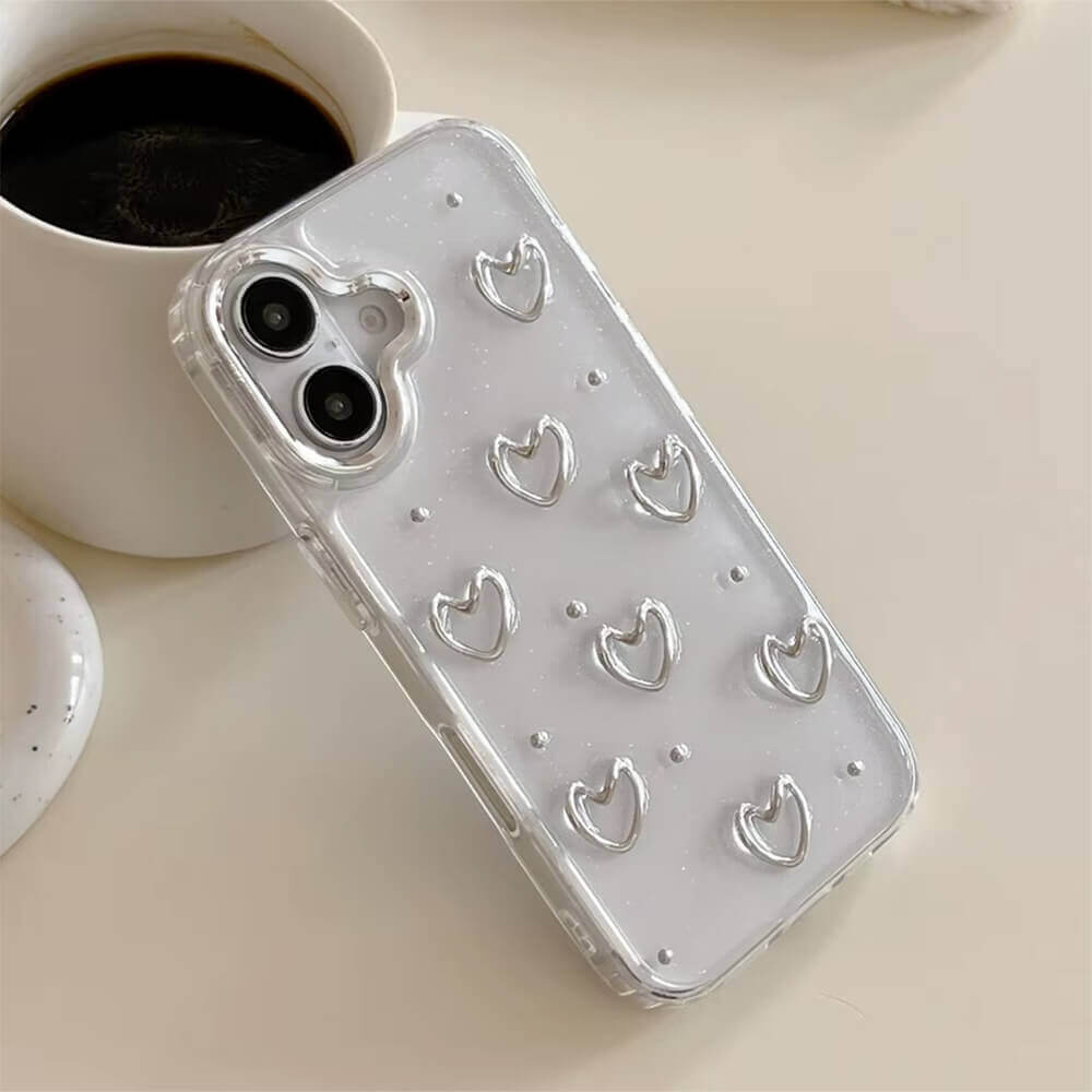 MINIMALIST HEART IPHONE CASE SILVER HEART IPHONE