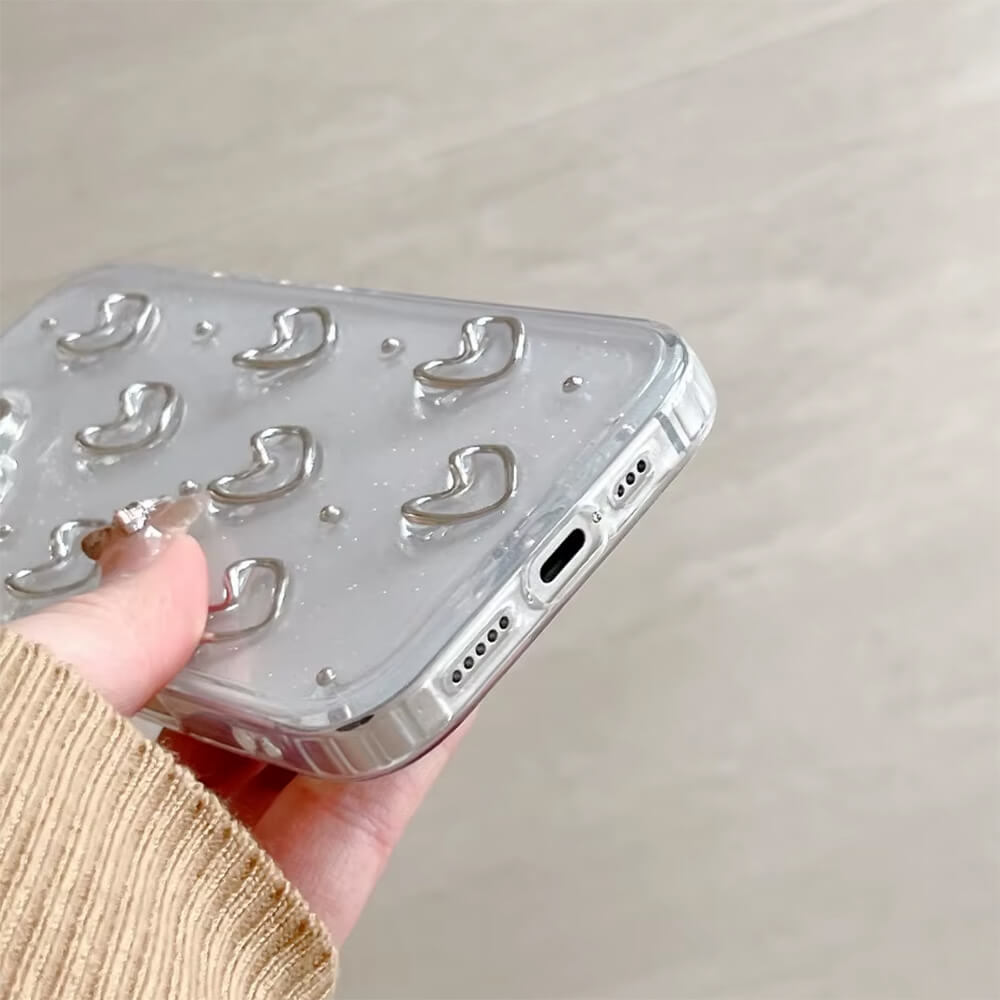 MINIMALIST HEART IPHONE CASE SILVER HEART IPHONE