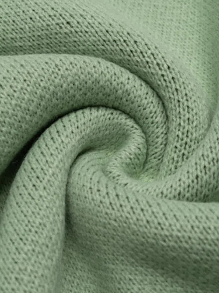 MINT GREEN HALF-ZIP SWEATER Y2K WINTER HALF ZIP