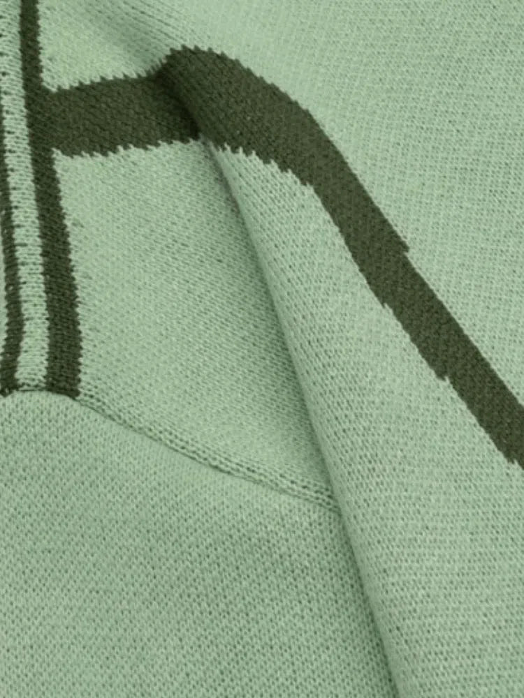 MINT GREEN HALF-ZIP SWEATER Y2K WINTER HALF ZIP