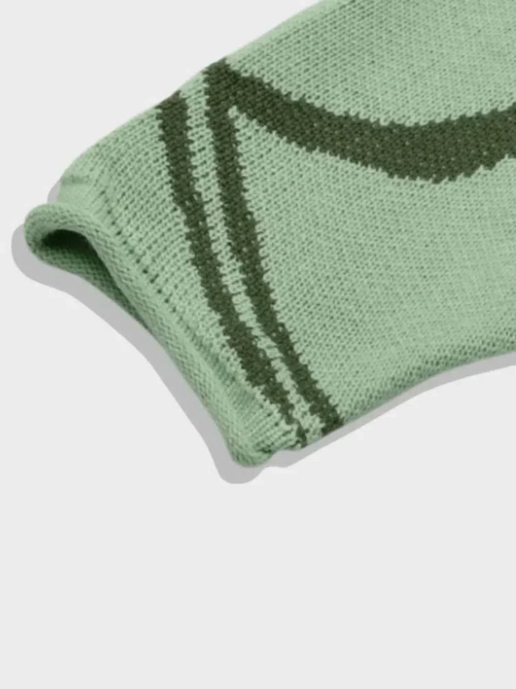 MINT GREEN HALF-ZIP SWEATER Y2K WINTER HALF ZIP