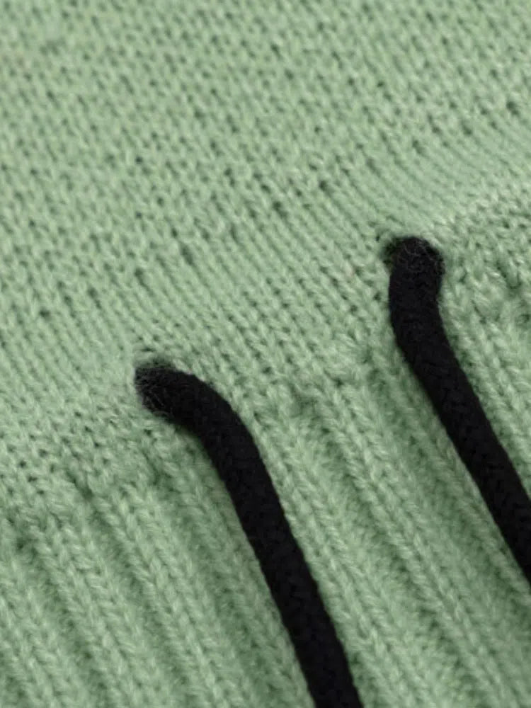 MINT GREEN HALF-ZIP SWEATER Y2K WINTER HALF ZIP