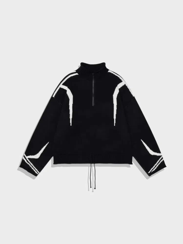 MINT GREEN HALF-ZIP SWEATER Y2K WINTER HALF ZIP