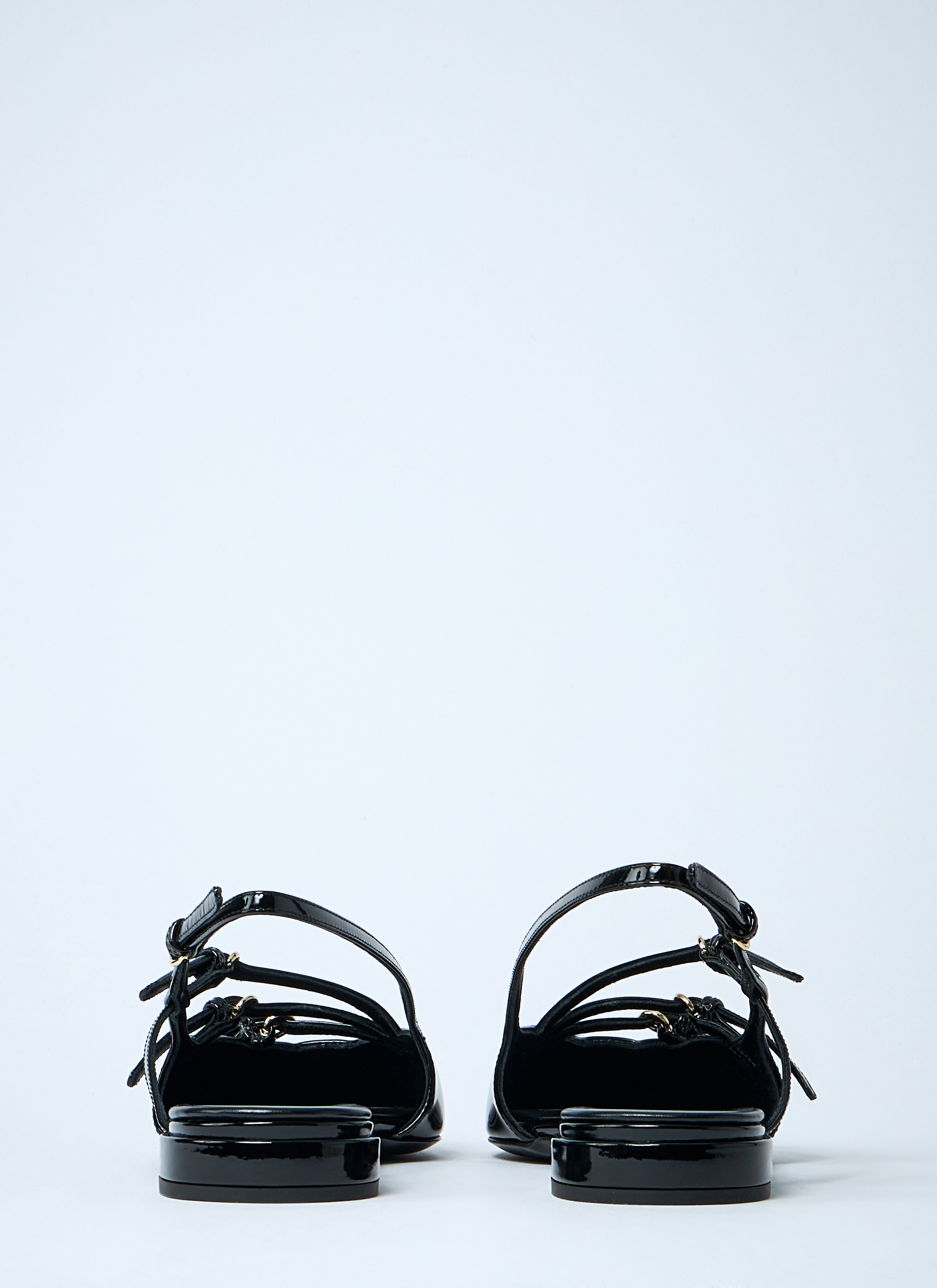 Miu Miu Women Patent Leather Slingback Ballerina Flats