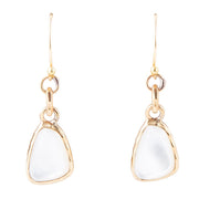 White Mother of Pearl Golden Drop Earrings