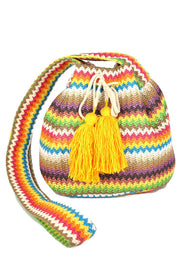 Multi Color Chevron Bucket Bag