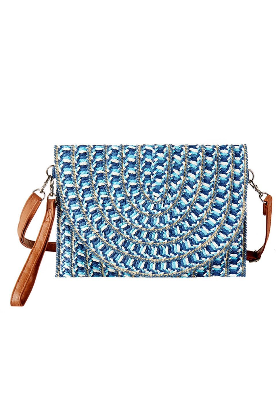 Multi Color Summer Straw Clutch & Crossbody Bag