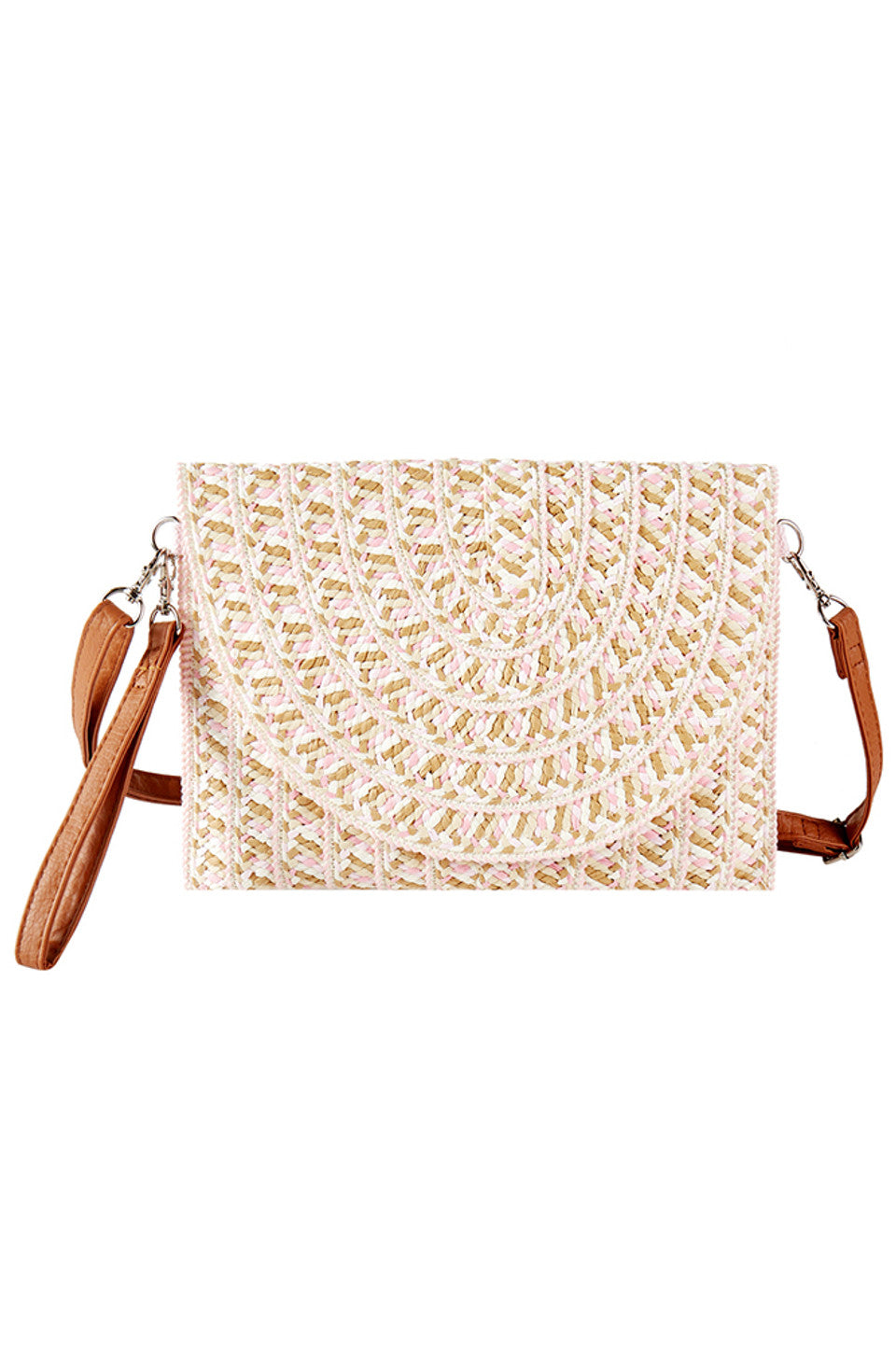 Multi Color Summer Straw Clutch & Crossbody Bag