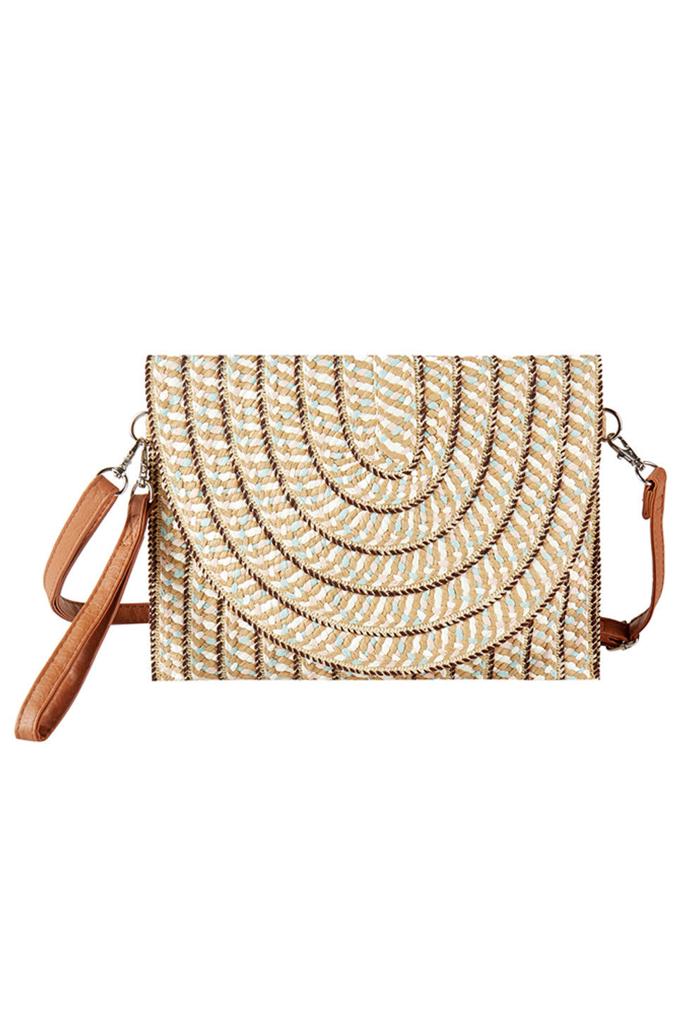 Multi Color Summer Straw Clutch & Crossbody Bag