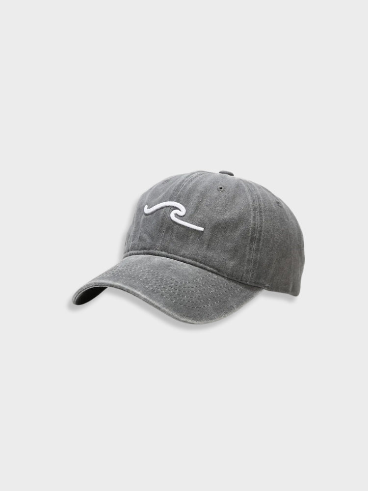 MUSTARD BASEBALL CAP WITH WAVE DESIGN FOR CASUAL WEAR