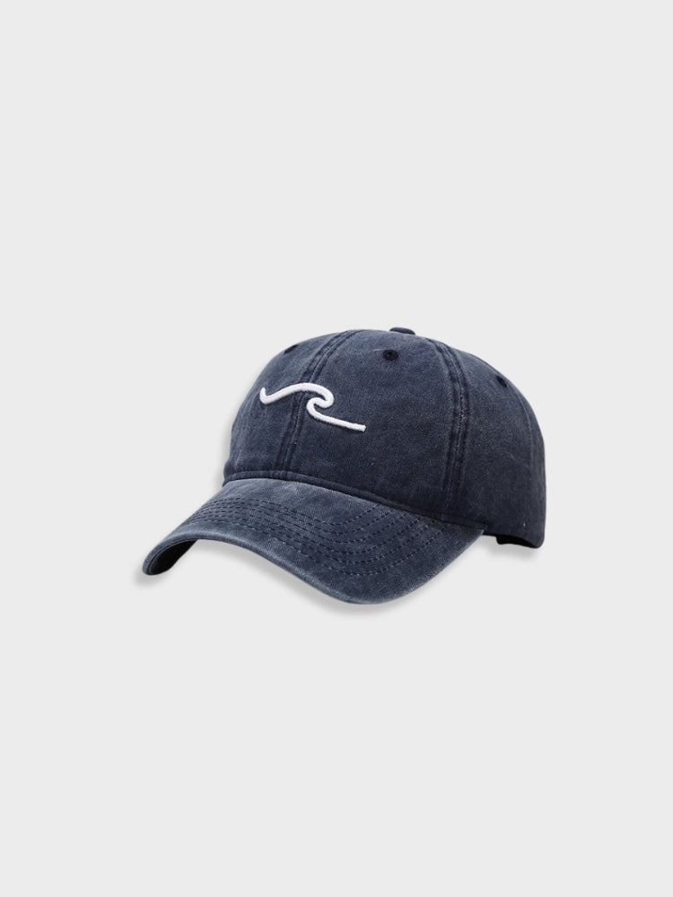 MUSTARD BASEBALL CAP WITH WAVE DESIGN FOR CASUAL WEAR