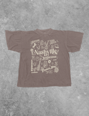 Underground Original Design: Nashville Tennessee, Collage Boxy Cotton T-Shirt