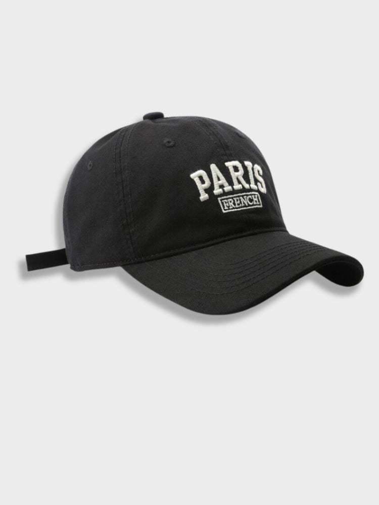 NAVY BASEBALL CAP WITH PARIS EMBROIDERY - PARISIAN FASHION ACCESSORY