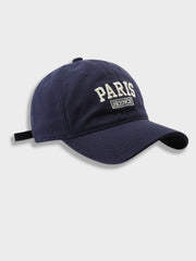 NAVY BASEBALL CAP WITH PARIS EMBROIDERY - PARISIAN FASHION ACCESSORY