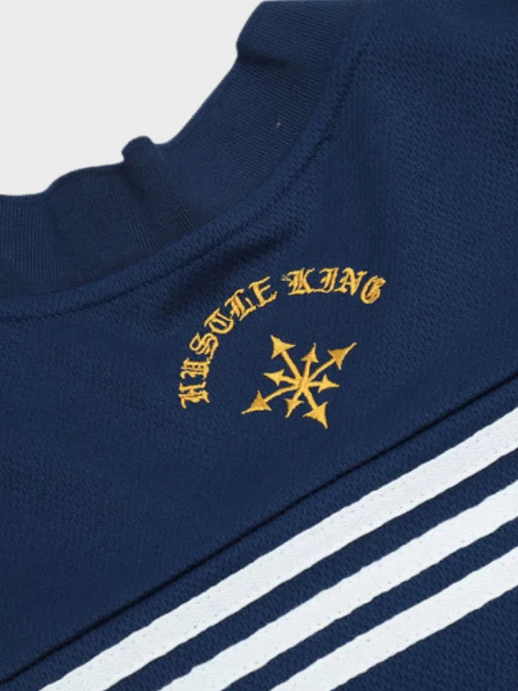 NAVY BLUE TEE DARSITY WITH LIGHT GRAY SIDE PANELS - WINNERSQUAD TEE DARSITY