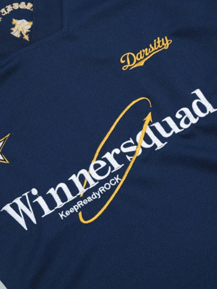 NAVY BLUE TEE DARSITY WITH LIGHT GRAY SIDE PANELS - WINNERSQUAD TEE DARSITY