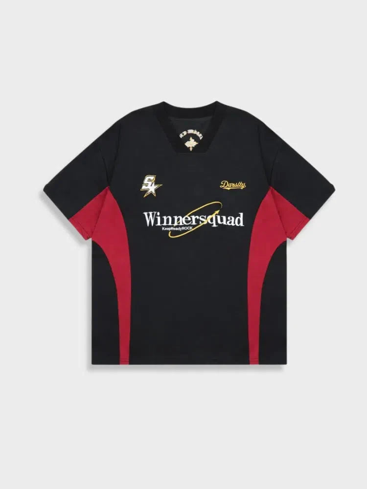 NAVY BLUE TEE DARSITY WITH LIGHT GRAY SIDE PANELS - WINNERSQUAD TEE DARSITY