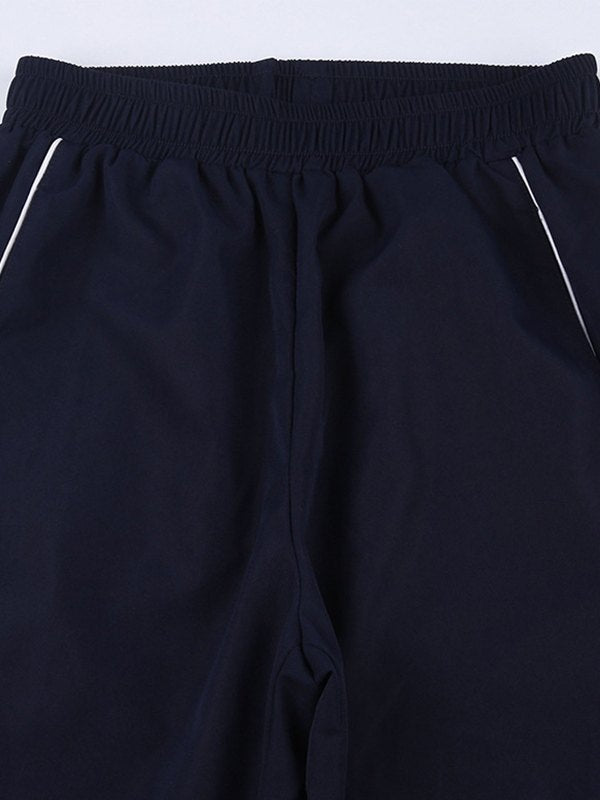 NAVY BLUE TRACK PANTS WITH STRIPES - LOOSE FIT NAVY BLUE RETRO STYLE