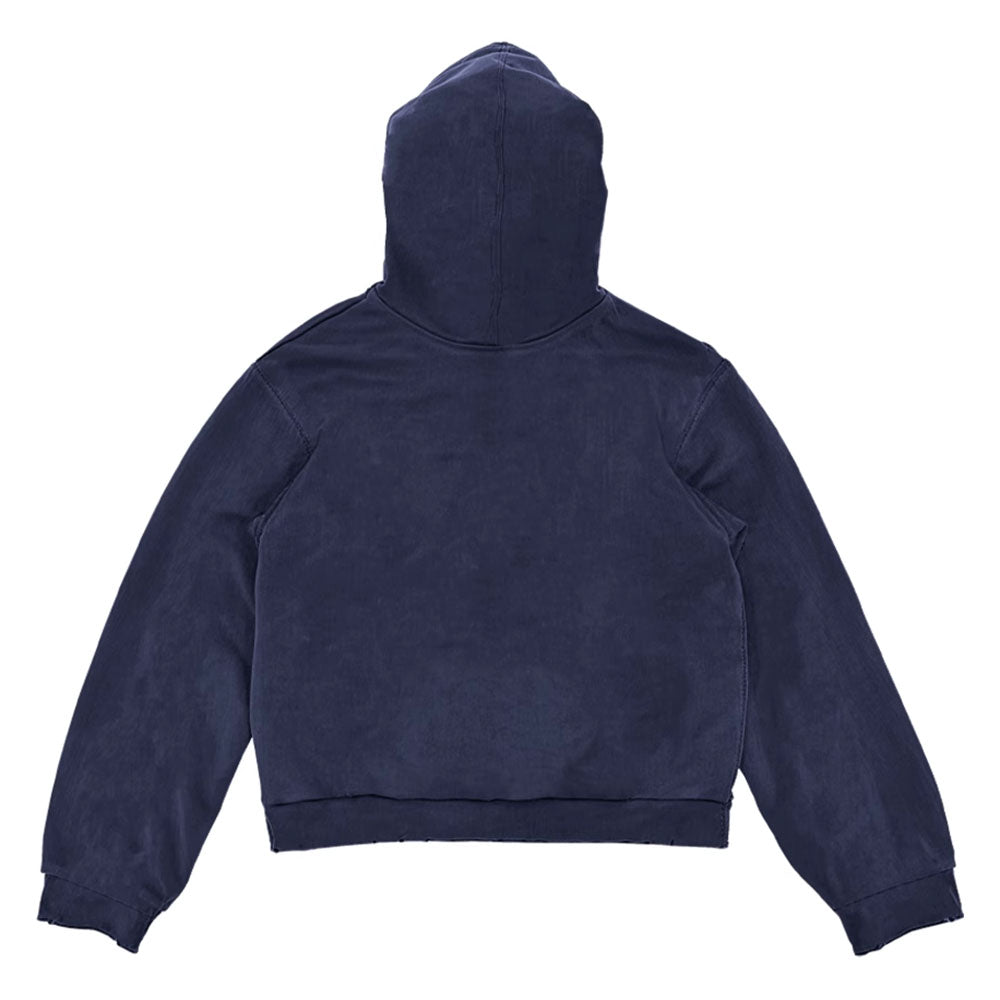 NAVY HOODIE MINIMALIST GRAPHIC TEXT DESIGN SWEATSHIRT