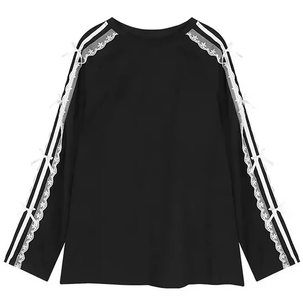 NAVY LACE LONG SLEEVE SHIRT CONTEMPORARY FASHION
