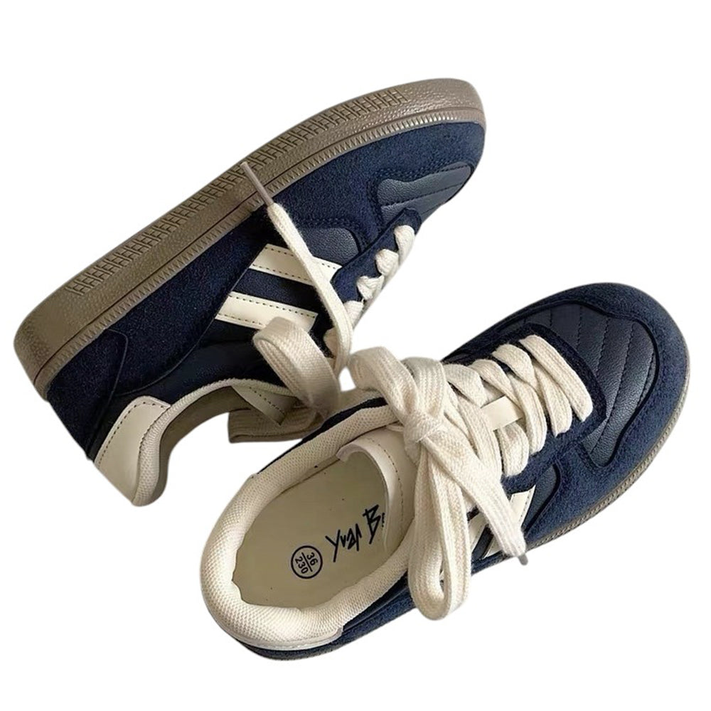 NAVY SCHOOL SNEAKERS IN VEGAN LEATHER