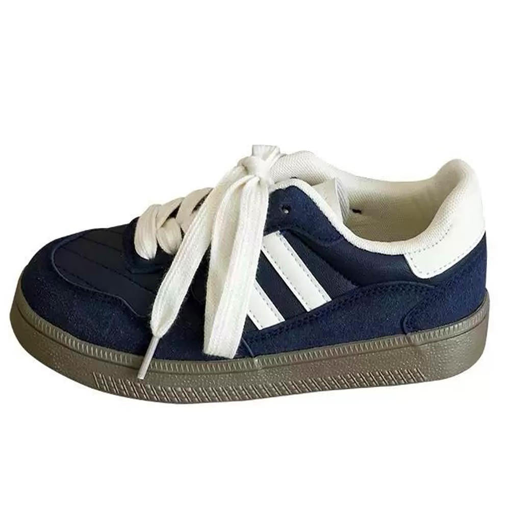 NAVY SCHOOL SNEAKERS IN VEGAN LEATHER