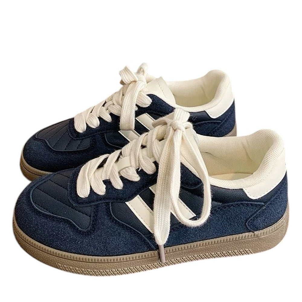 NAVY SCHOOL SNEAKERS IN VEGAN LEATHER