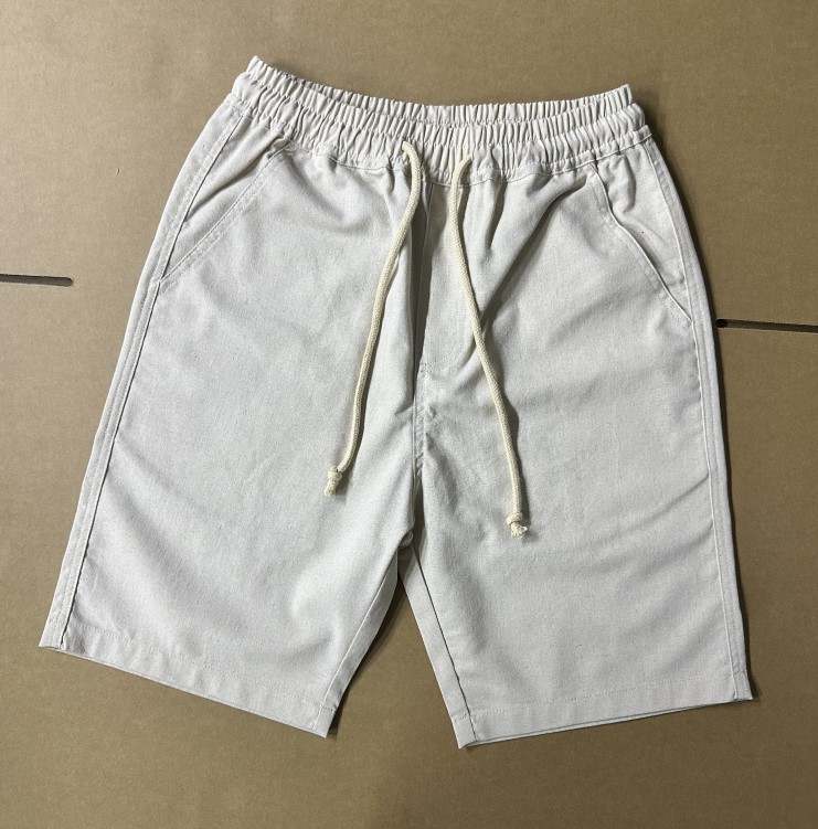 NAVY SHORT-SLEEVED SHIRT AND BEIGE SHORTS SET