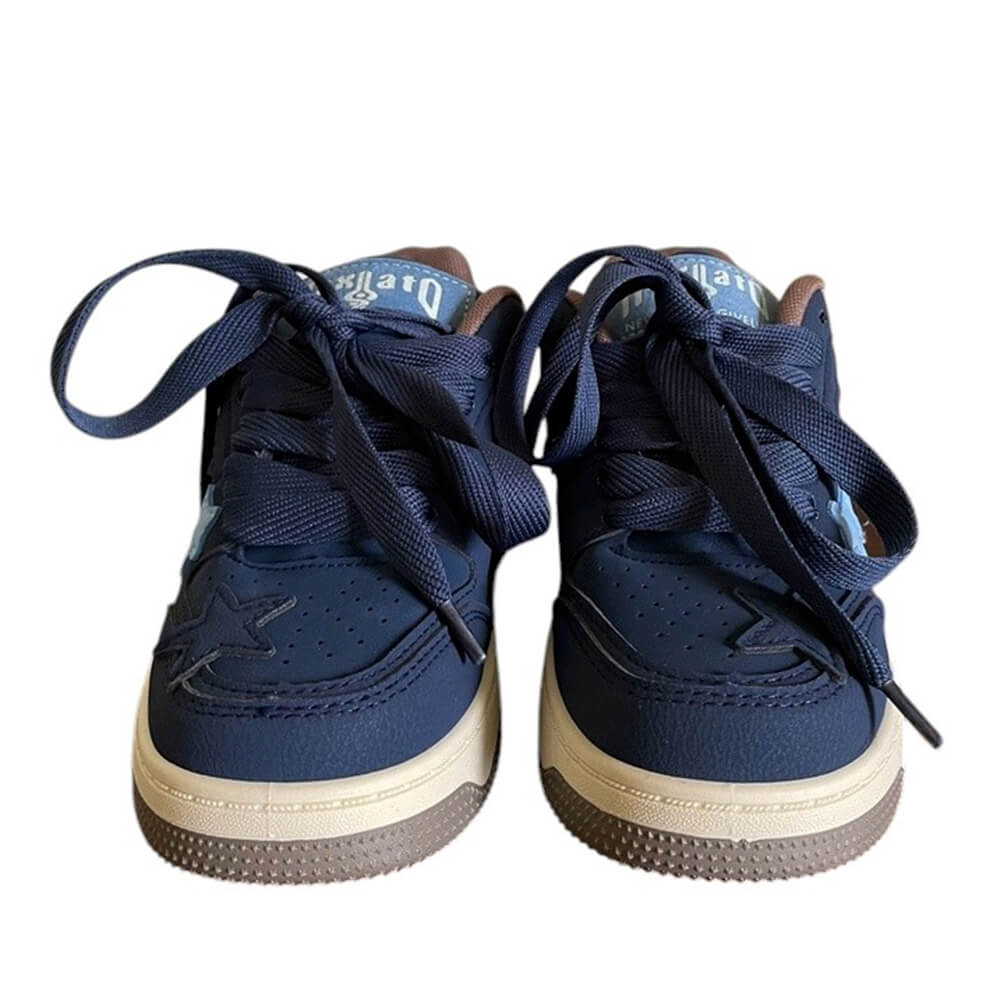 NAVY STAR VEGAN LEATHER SNEAKERS