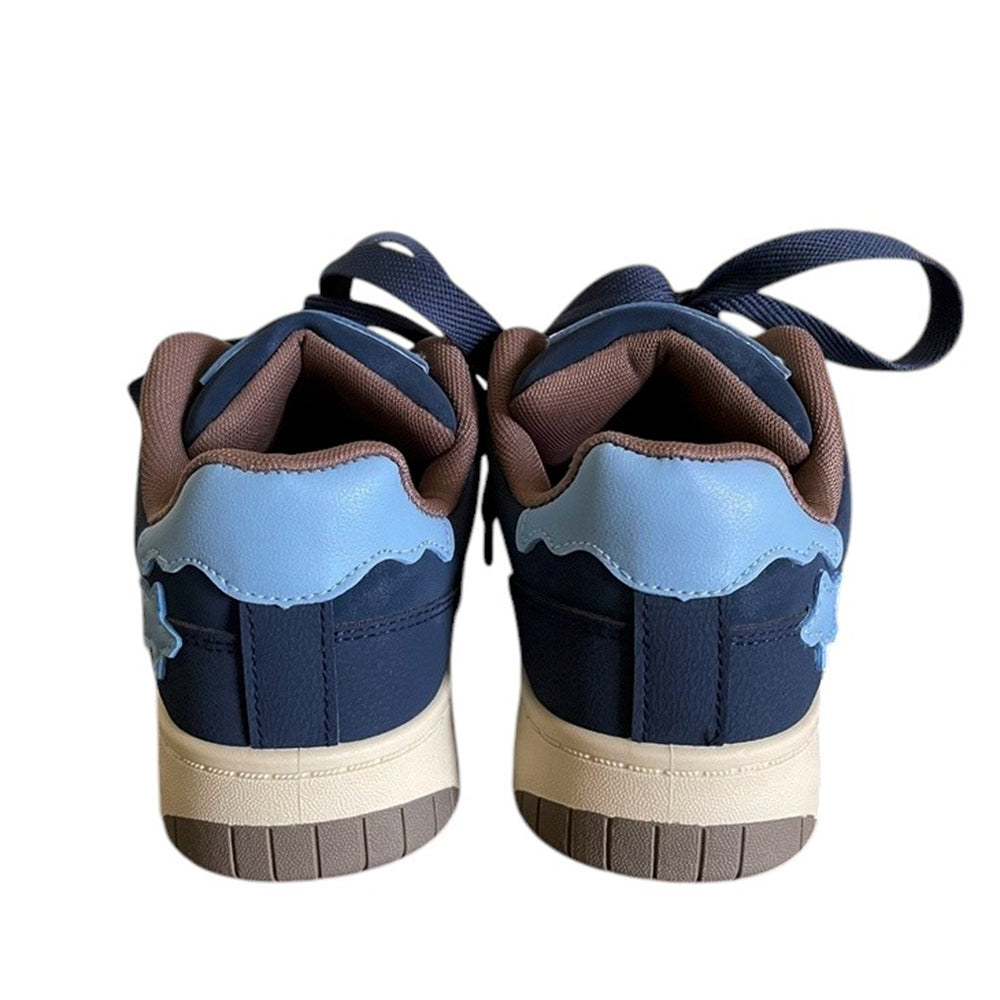 NAVY STAR VEGAN LEATHER SNEAKERS
