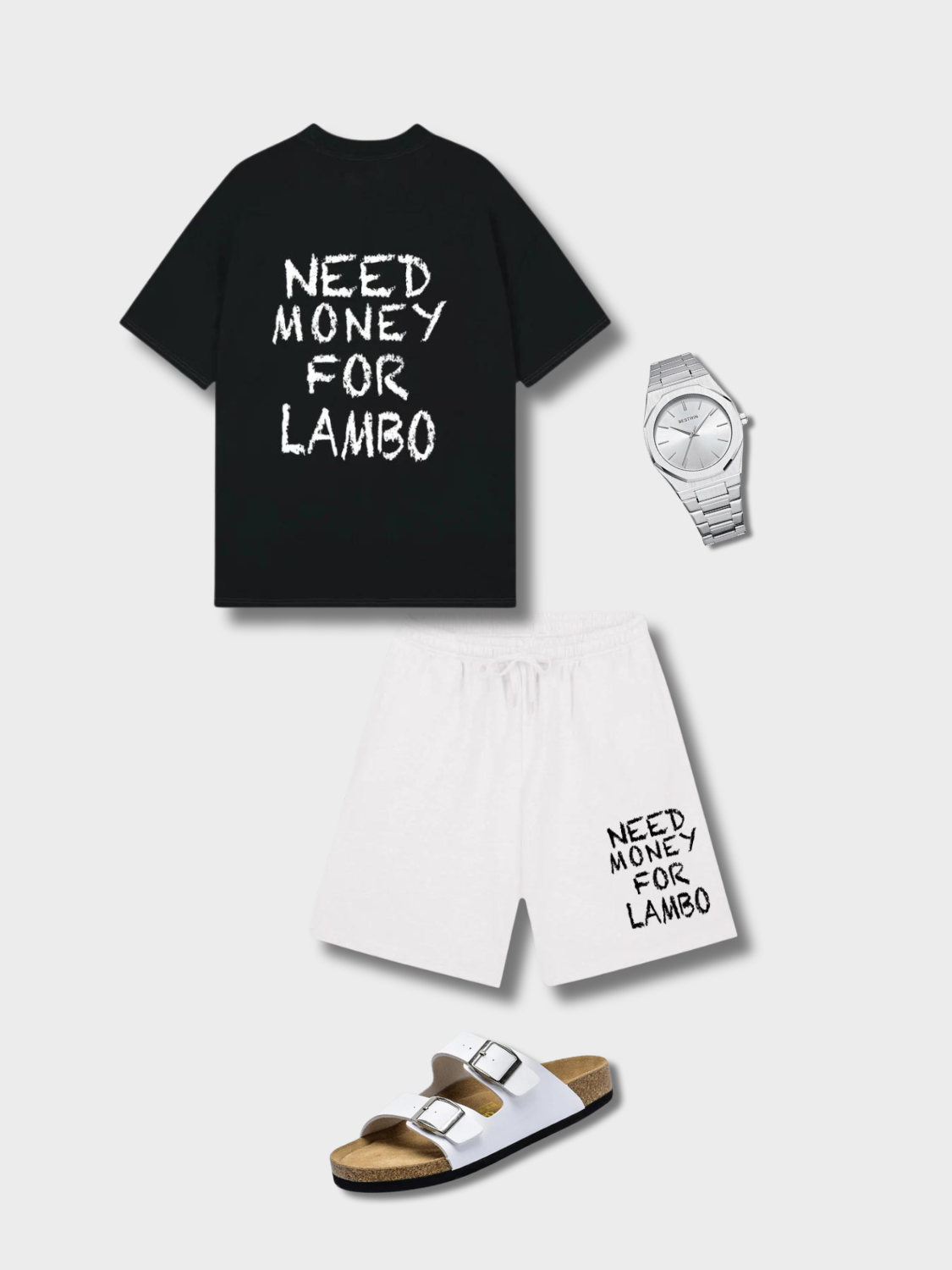 APPAREL SET WITH T-SHIRT SHORTS, WATCH