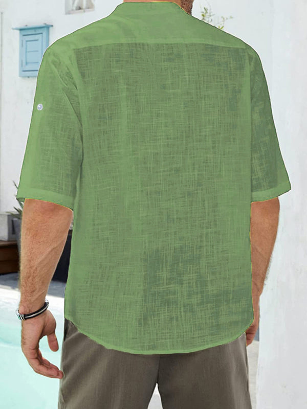 New Arrival Men’s Comfortable Casual Linen Shirt With Long Sleeves