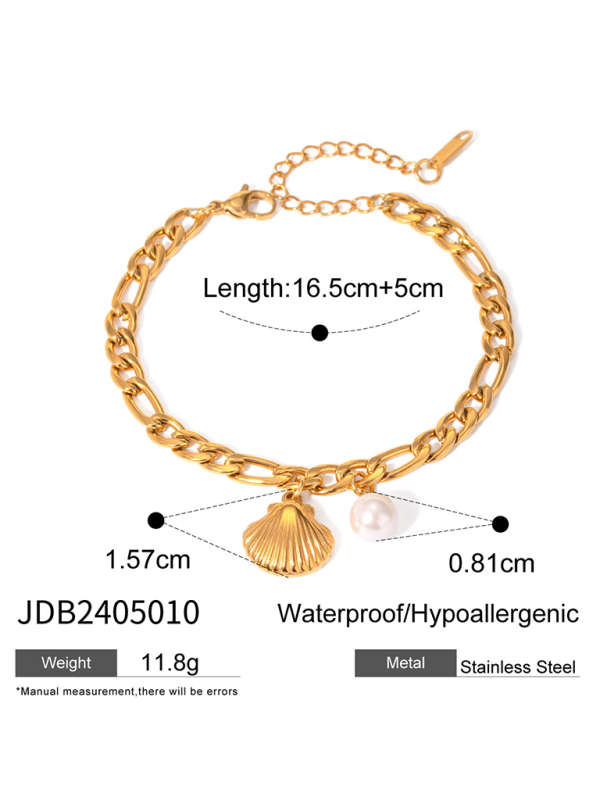 New beach style ocean starfish pearl shell conch bracelet jewelry - Pattern4 / FREESIZE