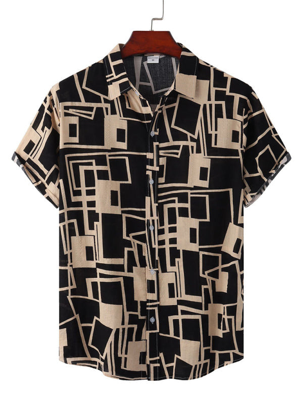 New Casual Beach Shirt Hawaiian Short Sleeve Floral Shirt - Pattern4 / M