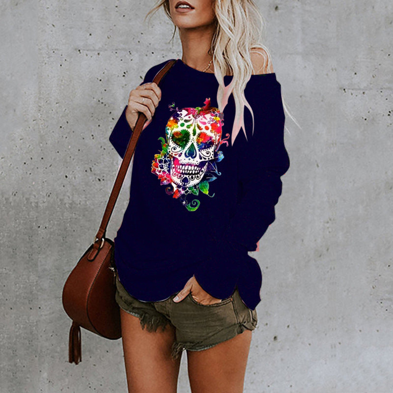New casual sexy personality skull long-sleeved top - Champlain color / S