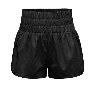 New elastic high waist shorts yoga quick dry sports shorts - Black / S