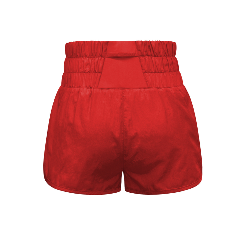 New elastic high waist shorts yoga quick dry sports shorts - Wine Red / S