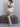 New Fashion Lace Slit Mid-Length Casual Loose Pullover Sweater - White / S