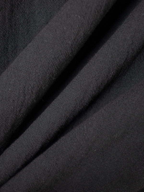 Wrinkled black fabric detail on New Fashion Retro Stand Collar Slim Fit Casual Shirt