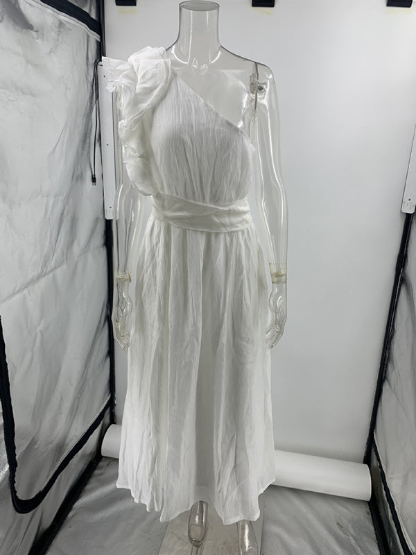 New Fashion Sexy Solid Color Off-shoulder Backless Dress